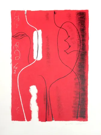 Lithografie Masson - Nu rouge