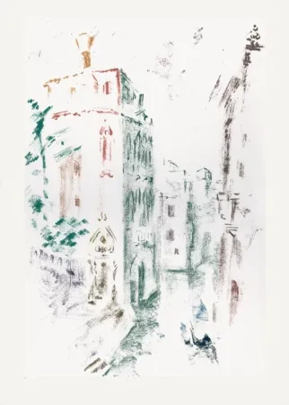 Lithografie Masson - Palais et canal (Voyage à Venise)