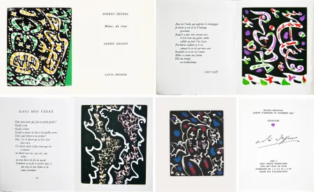 Geïllustreerd Boek Masson - R. Desnos: MINES DE RIEN. 4 gravures originales. Suite de 16 gravures signées (1957)