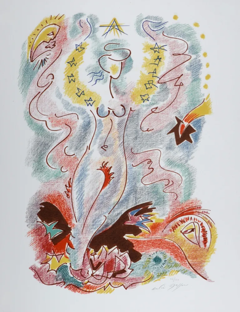 Lithografie Masson - Sonnets de Louise Labé #2, 1972 - Hand signed!