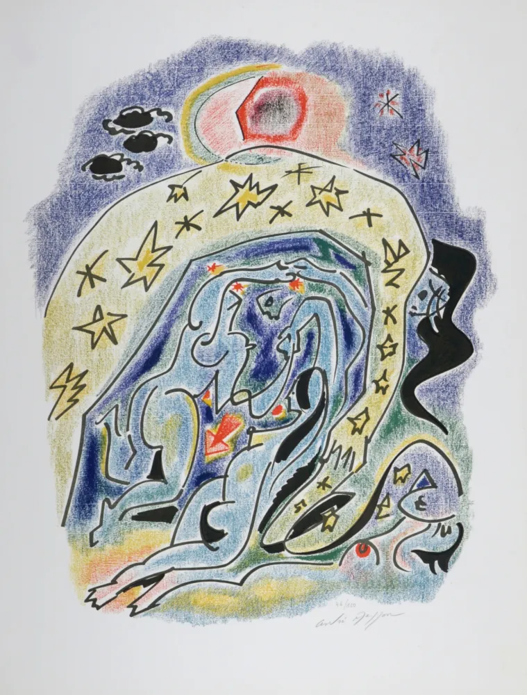 Lithografie Masson - Sonnets de Louise Labé #8, 1972 - Hand signed!