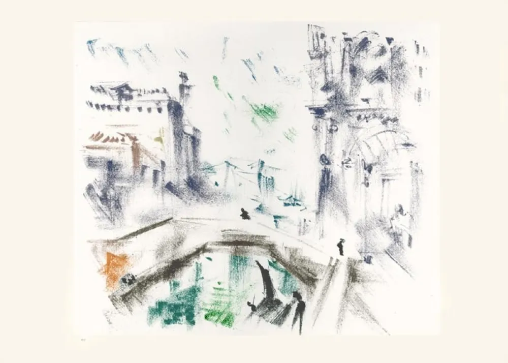 Lithografie Masson - Un campo le matin (Voyage à Venise)