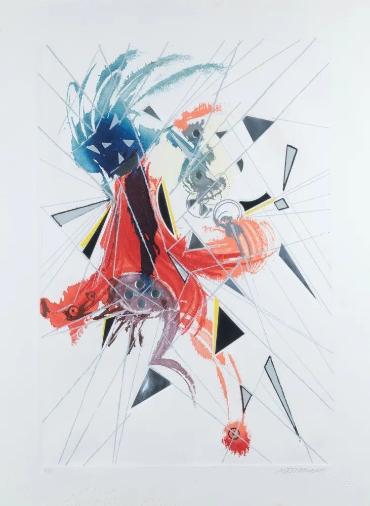 Lithografie Mastroianni  - Composizione astratta