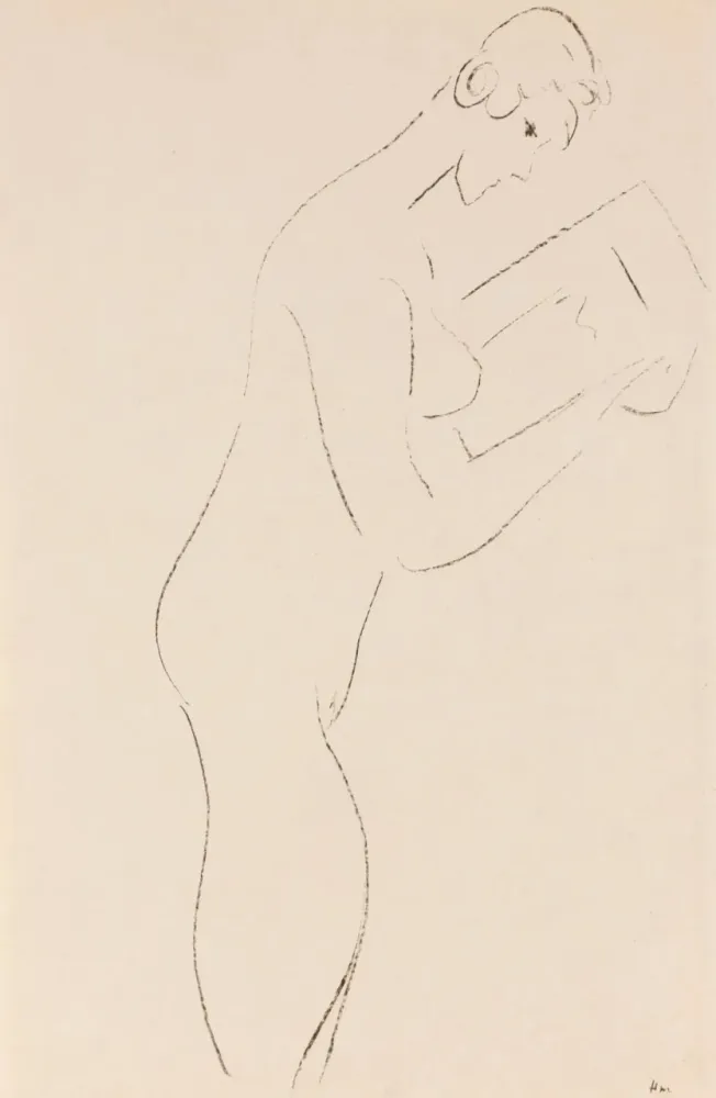Lithografie Matisse - 113-Year-Old Lithograph La Lecture, nu de profil