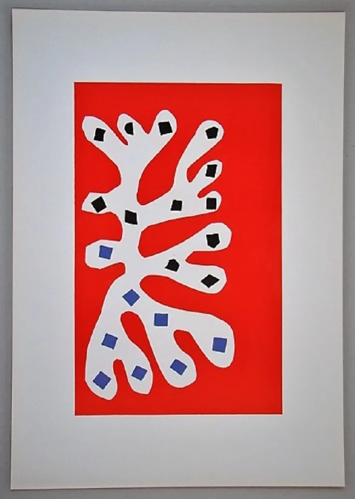 Lithografie Matisse - Algue sur fond rouge 