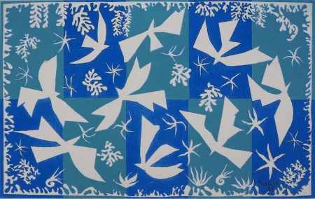 Zeefdruk Matisse - Colombes dans le ciel