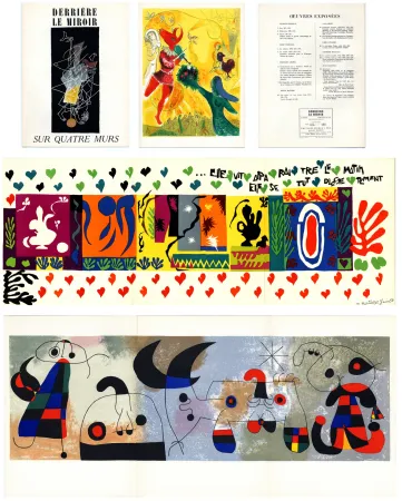Geïllustreerd Boek Matisse - DERRIÈRE LE MIROIR N° 36/37/38. SUR QUATRE MURS. Lithographies de Matisse, Miró, Chagall, Léger (1951)
