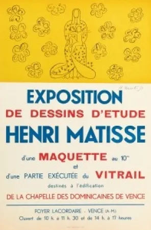 Lithografie Matisse - Exposition de dessins d'étude ,Vence 