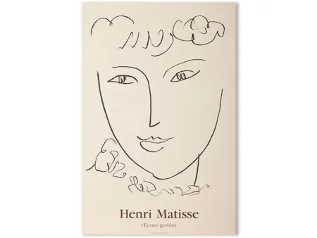 Lithografie Matisse - LA POMPADOUR. Affiche en lithographie pour l'exposition de 1951.