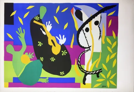 Lithografie Matisse - LA TRISTESSE DU ROI. Lithographie sur vélin d'Arches (tirage original édité par Tériade, 1952)