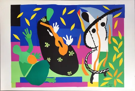 Lithografie Matisse - LA TRISTESSE DU ROI. Lithographie sur vélin d'Arches (tirage original édité par Tériade, 1958)