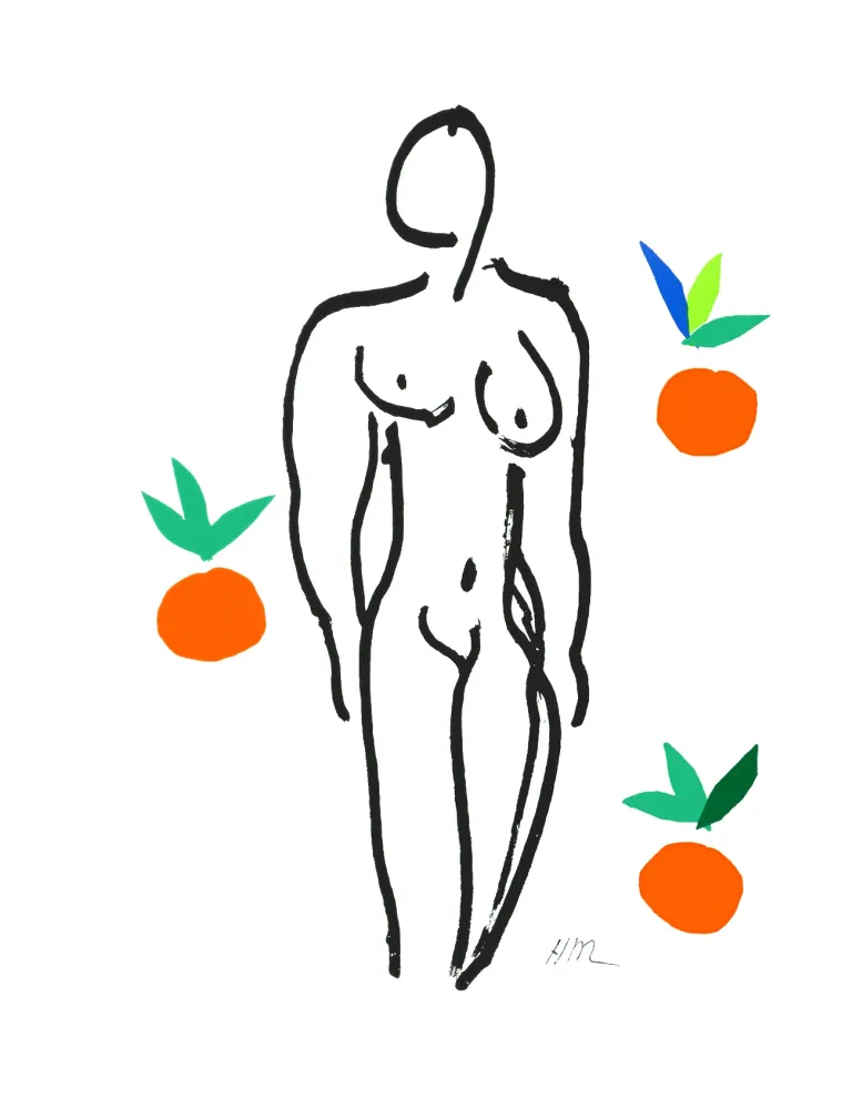 Lithografie Matisse - Le Nu aux oranges (Nude with Oranges)