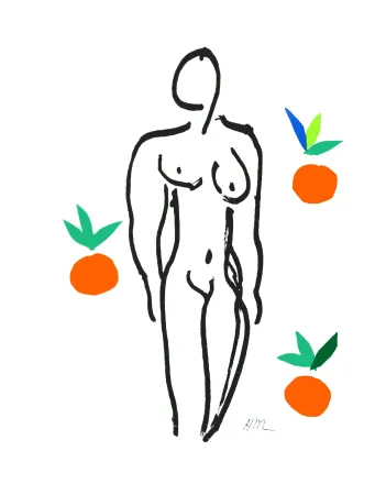 Lithografie Matisse - Le Nu aux oranges (Nude with Oranges)
