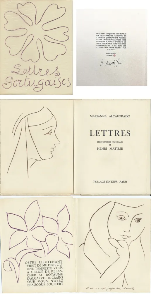 Geïllustreerd Boek Matisse - M. Alacaforado : LETTRES PORTUGAISES. Lithographies originales de Henri Matisse (1946)