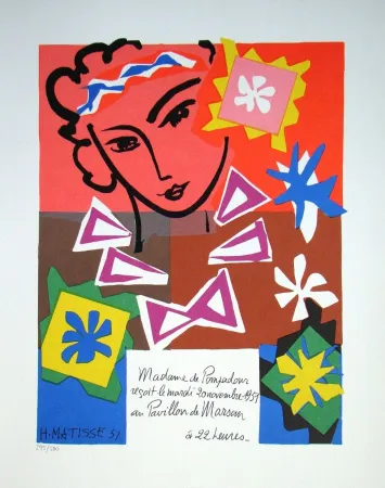 Lithografie Matisse - Madame de Pompadour, 1951