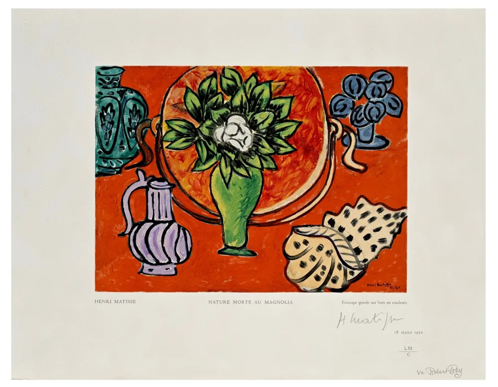 Houtsnede Matisse - Nature Morte au Magnolia