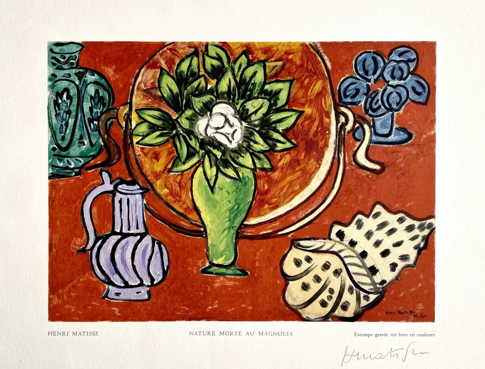 Houtsnede Matisse - Nature Morte au Magnolia