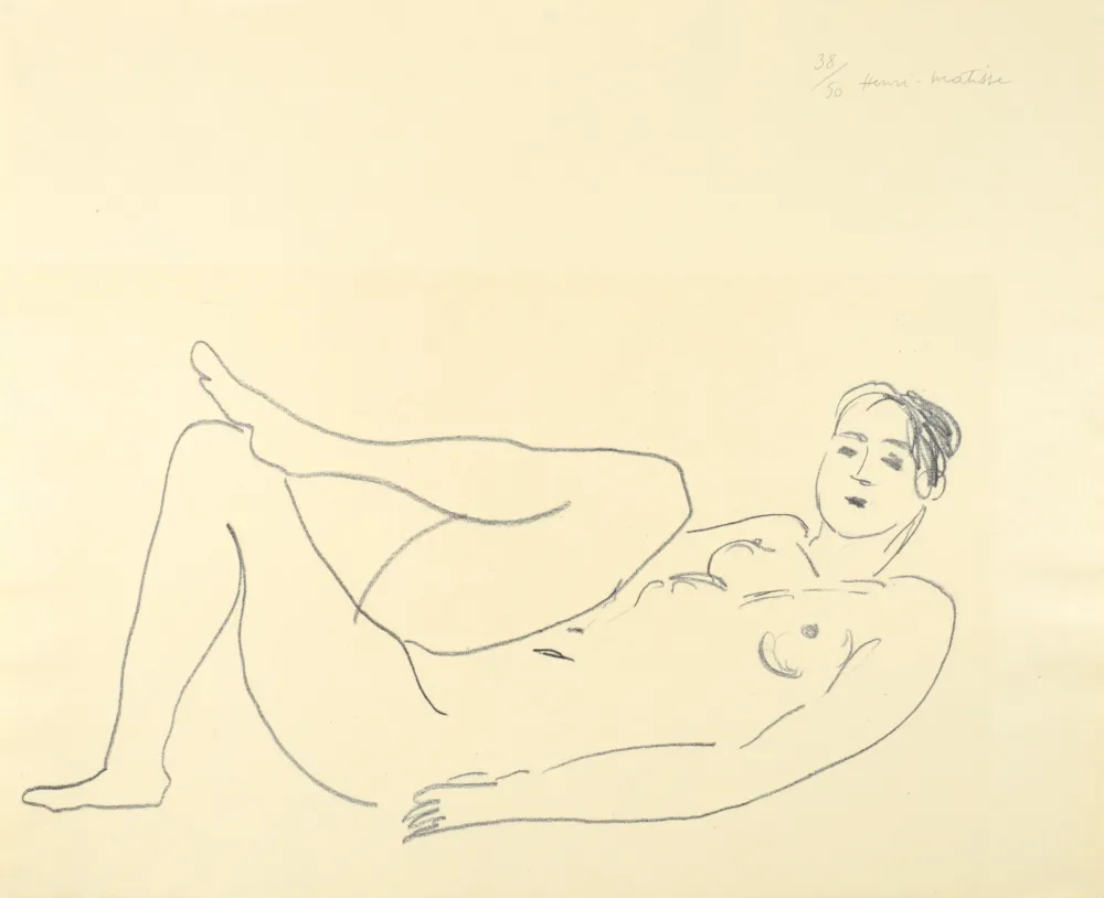 Lithografie Matisse - Nu couché, jambe repliée - Étude de jambes