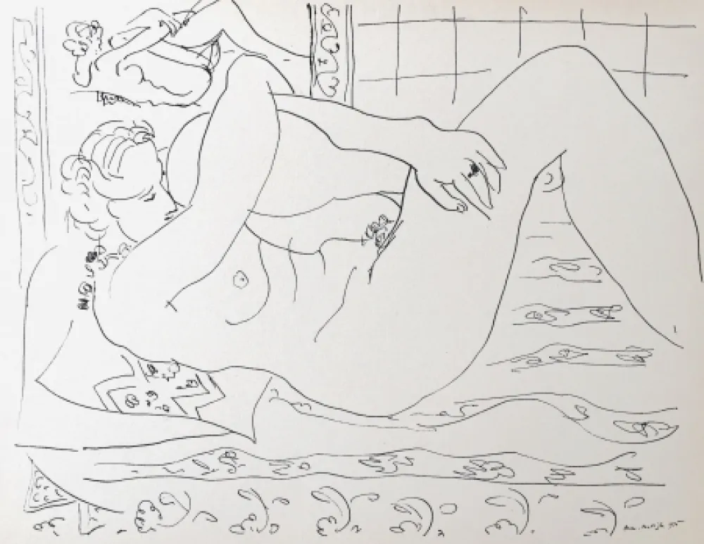 Lithografie Matisse - Nue allongée dans le miroir