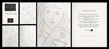 Geïllustreerd Boek Matisse - P. Reverdy. VISAGES. 14 lithographies (1946)