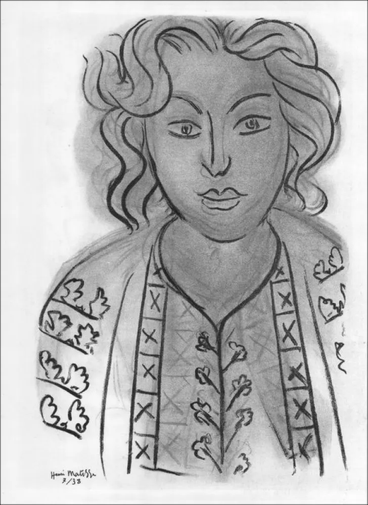 Lithografie Matisse - Portrait. 1938.