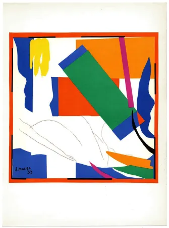 Lithografie Matisse - SOUVENIRS D'OCÉANIE (1953). Lithographie d'après les papiers découpés. De luxe sur Arches.