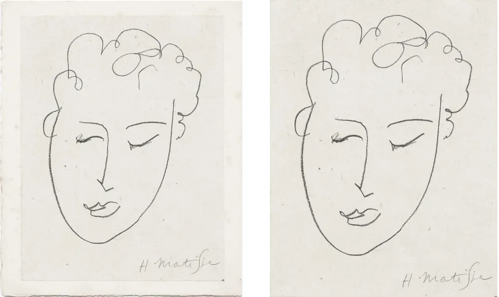 Lithografie Matisse - VISAGE DE FEMME. Pour Jules Romains : Pierres Levées, poèmes. Paris 1948