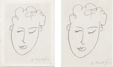 Lithografie Matisse - VISAGE DE FEMME. Pour Jules Romains : Pierres Levées, poèmes. Paris 1948