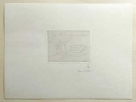 Ets Matisse - Visage de jeune femme et bocal aux trois poissons