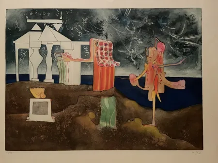 Ets En Aquatint Matta - 12 PM from L 'Arc obscur des heures