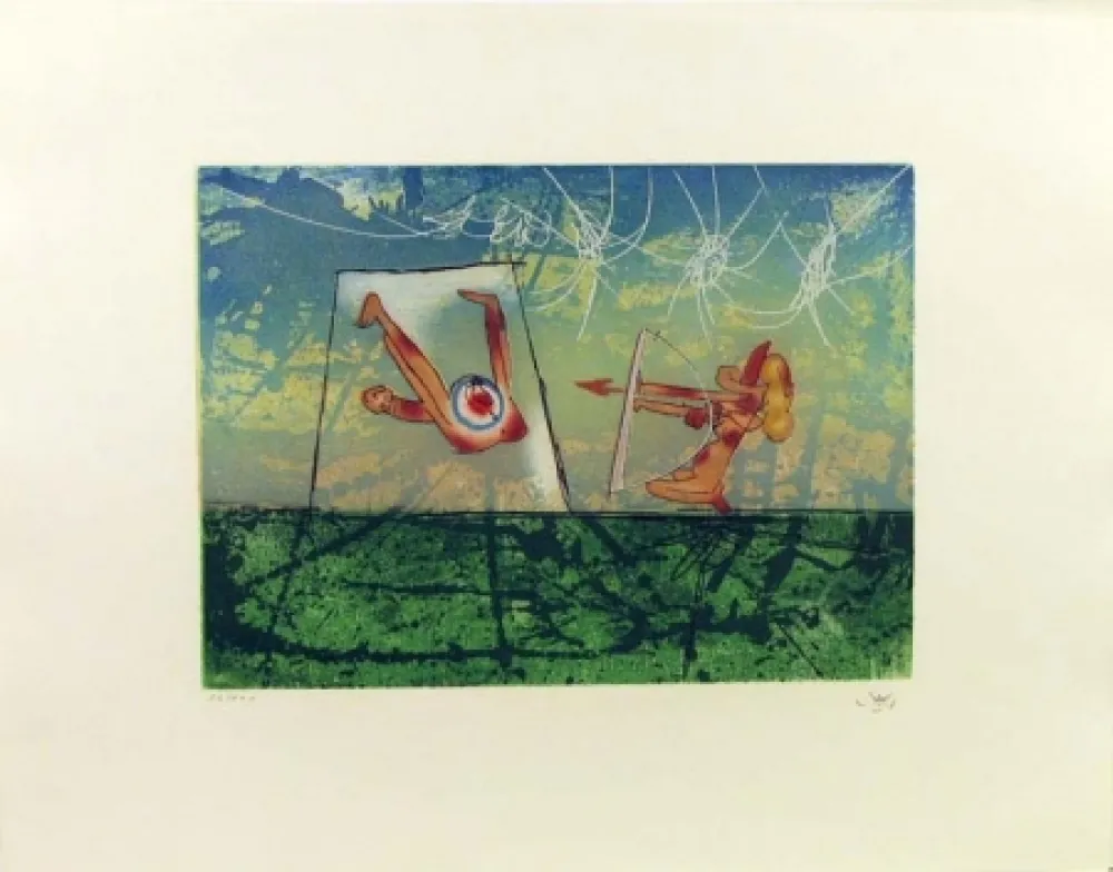 Ets En Aquatint Matta - Archery, Transport Series 