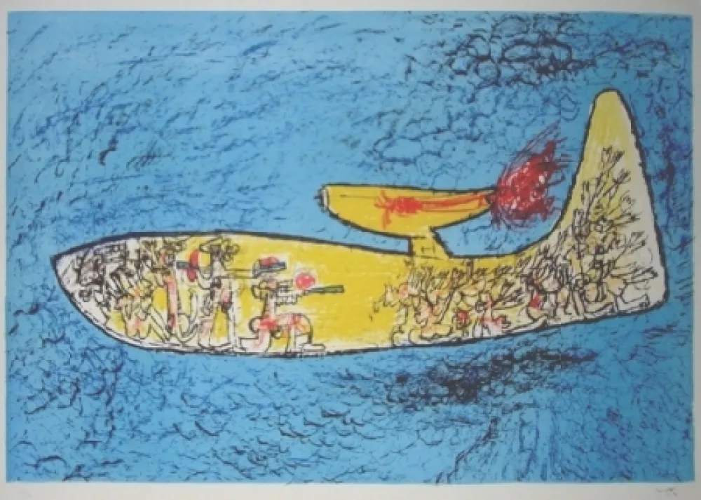 Lithografie Matta - Attentat d'Orly