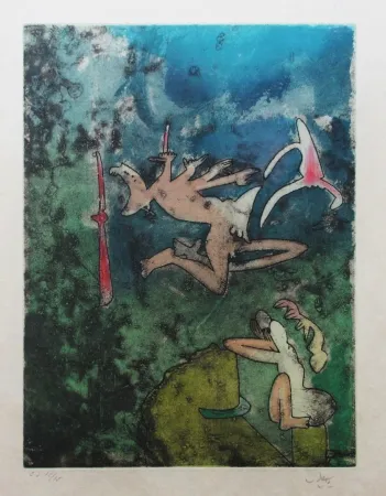 Ets En Aquatint Matta - Centre noeuds (Planche 1)