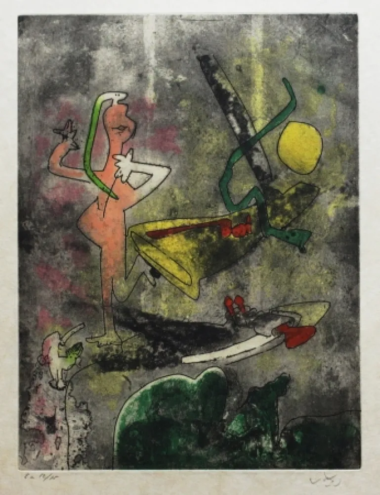 Ets En Aquatint Matta - Centre noeuds (Planche 3)