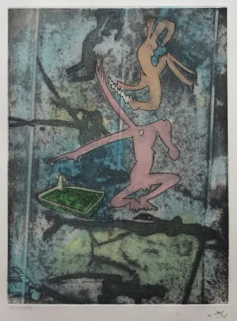 Ets En Aquatint Matta - Centre noeuds (Planche 4)