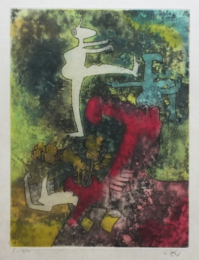 Ets En Aquatint Matta - Centre noeuds (Planche 5)