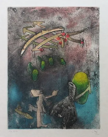 Ets En Aquatint Matta - Centre noeuds (Planche 6)