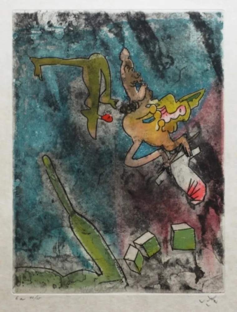 Ets En Aquatint Matta - Centre noeuds (Planche 7)