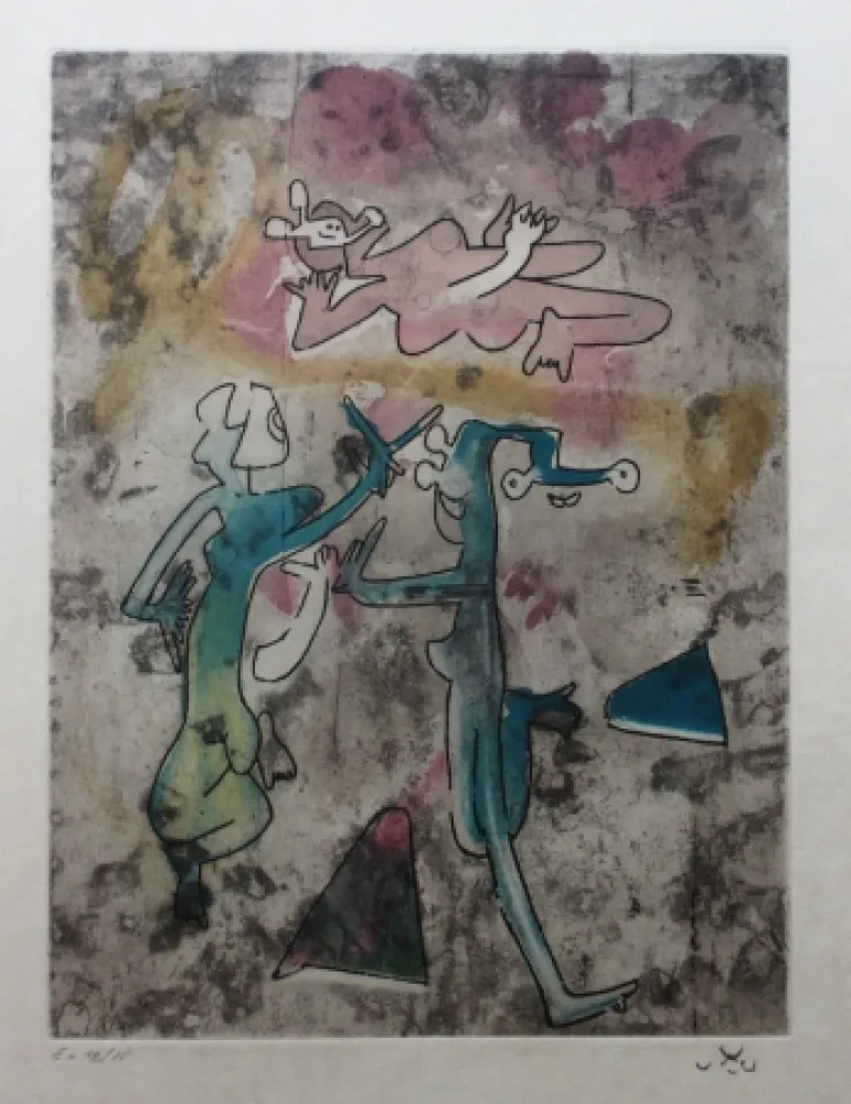 Ets En Aquatint Matta - Centre noeuds (Planche 8)