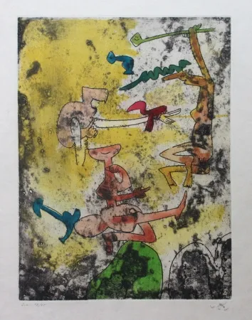 Ets En Aquatint Matta - Centre noeuds (Planche 9)