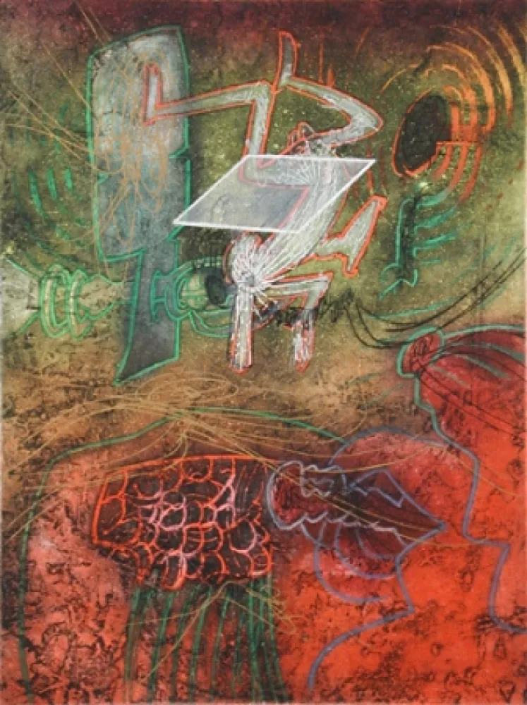 Ets En Aquatint Matta - Damné Par L'Arc-en-Ciel