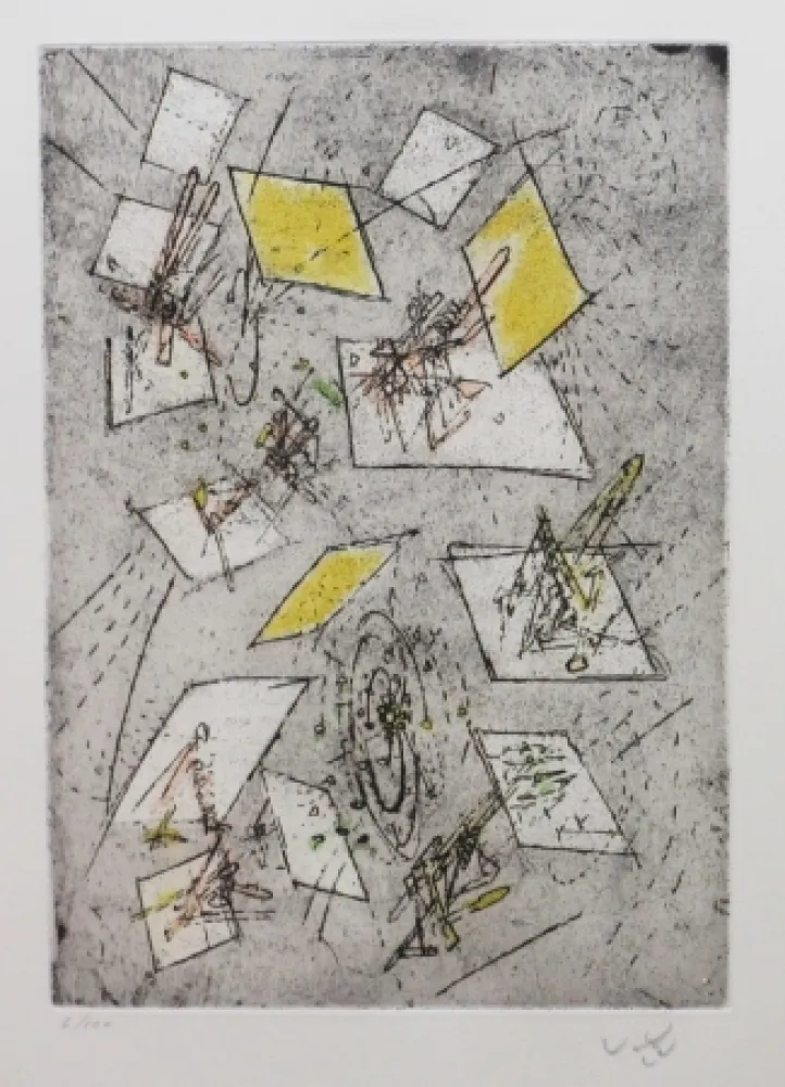 Ets En Aquatint Matta - Droites libérées (planche 10)