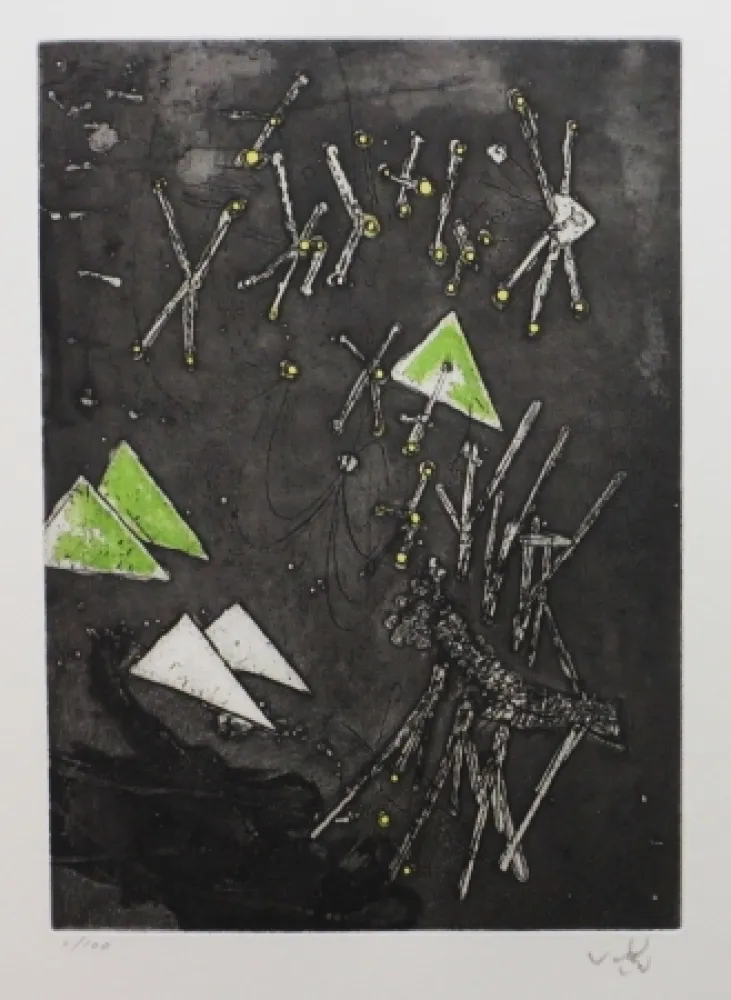 Ets En Aquatint Matta - Droites libérées (planche 11)