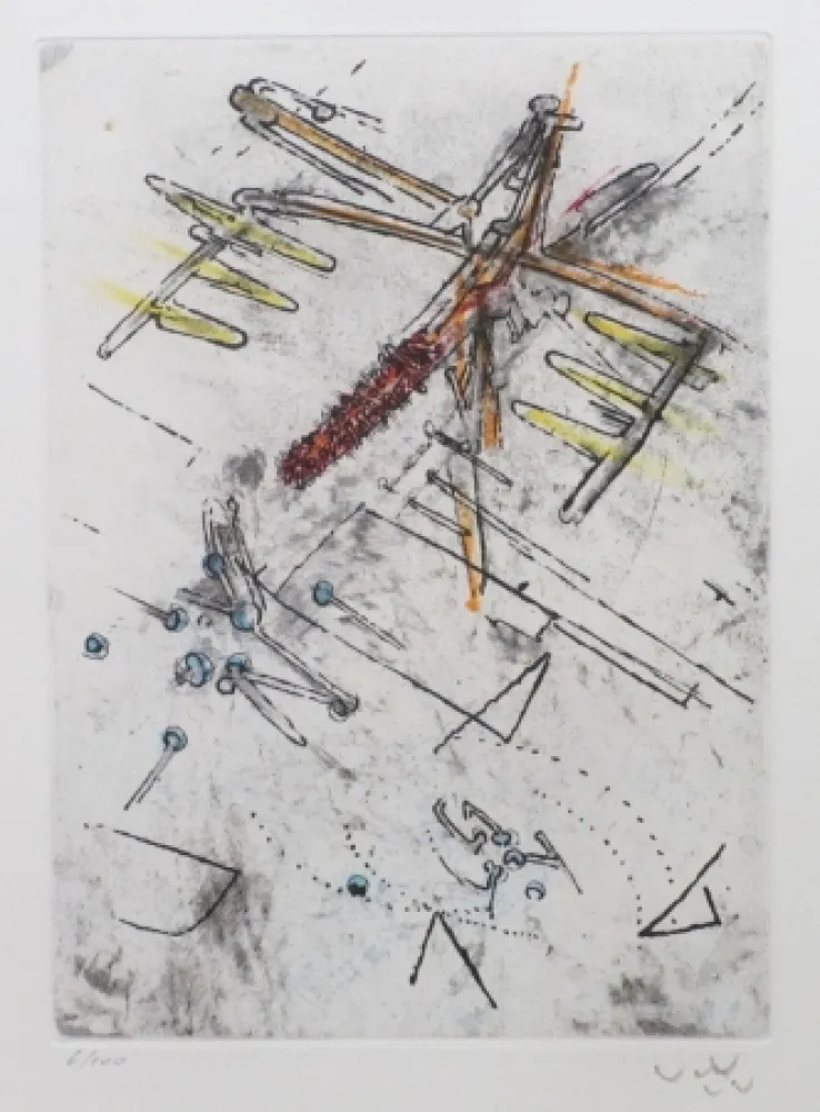 Ets En Aquatint Matta - Droites libérées (planche 12)