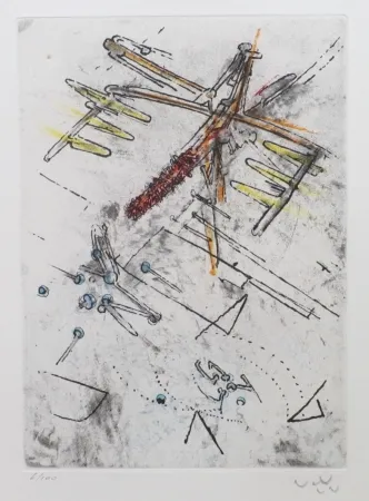 Ets En Aquatint Matta - Droites libérées (planche 12)