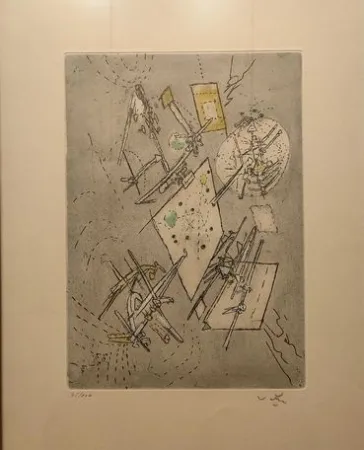 Aquatint Matta - Droites Liberees, planche 13