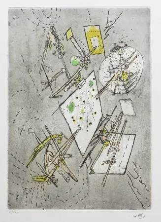 Ets En Aquatint Matta - Droites libérées (Planche 13)