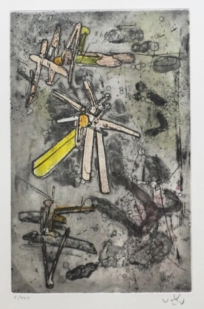 Ets En Aquatint Matta - Droites libérées (Planche 14)