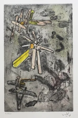 Ets En Aquatint Matta - Droites libérées (Planche 14)