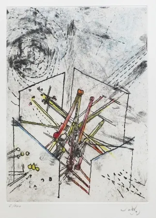 Ets En Aquatint Matta - Droites libérées (Planche 4)